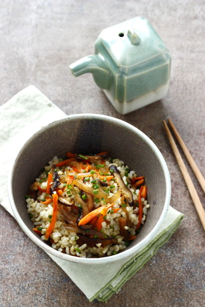 Recette konjac, riz et petits légumes au wok