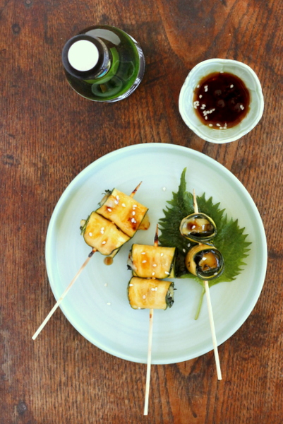 brochettes yakitori de courgette