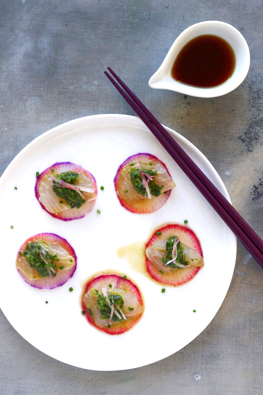 Radis et daurade à la sauce ponzu