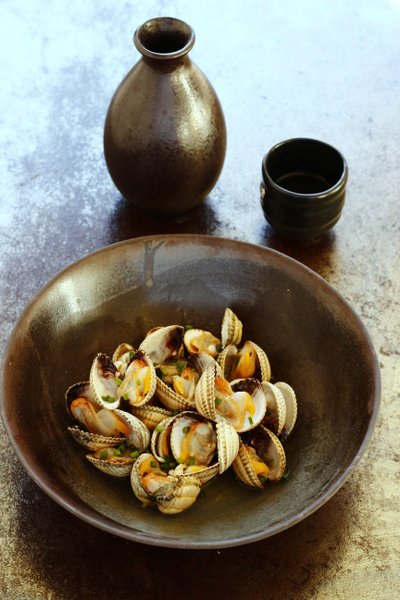 fruits de mer au saké japonais